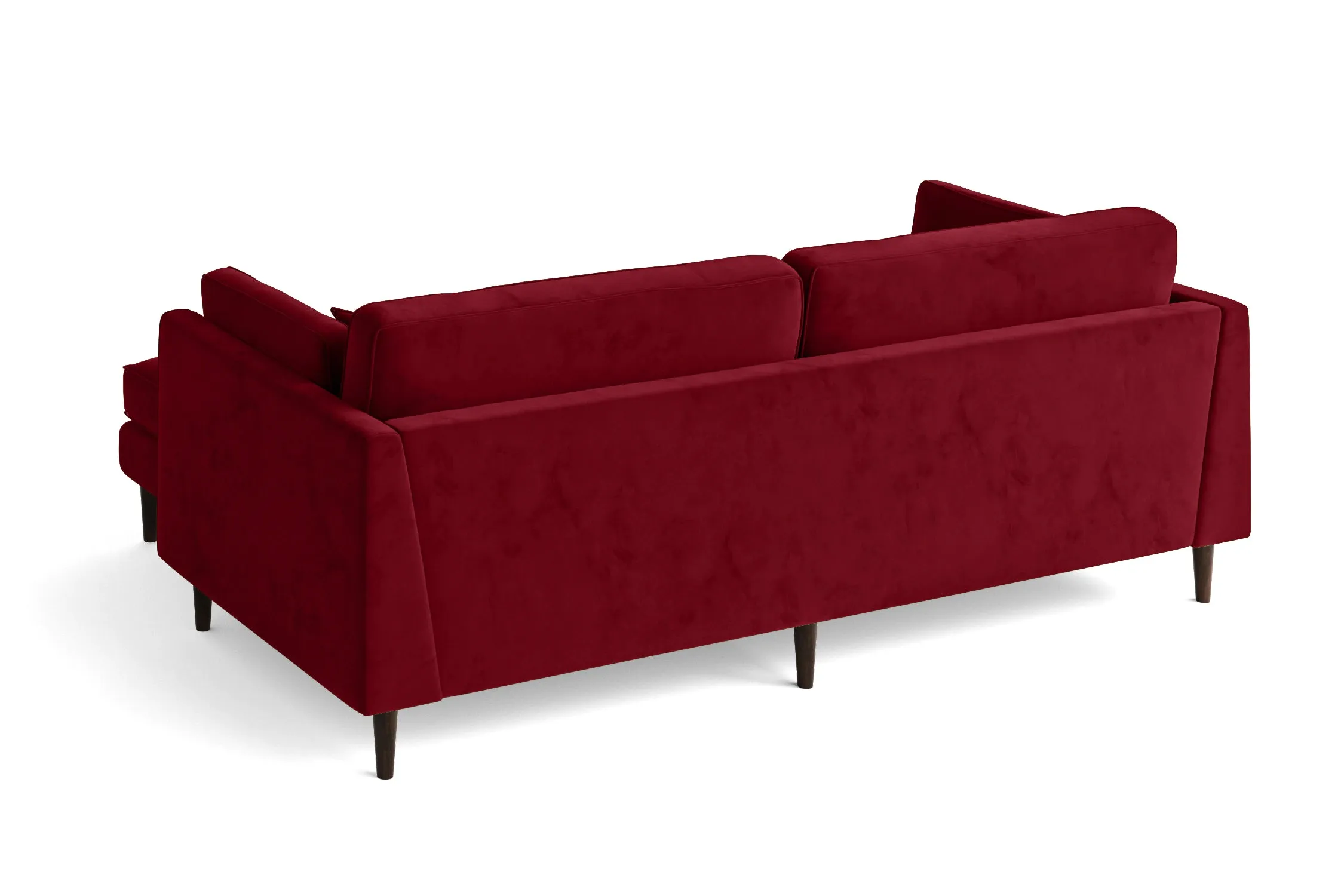 Ragusa 3 Seater Right Hand Facing Chaise Lounge Corner Sofa Red Velvet