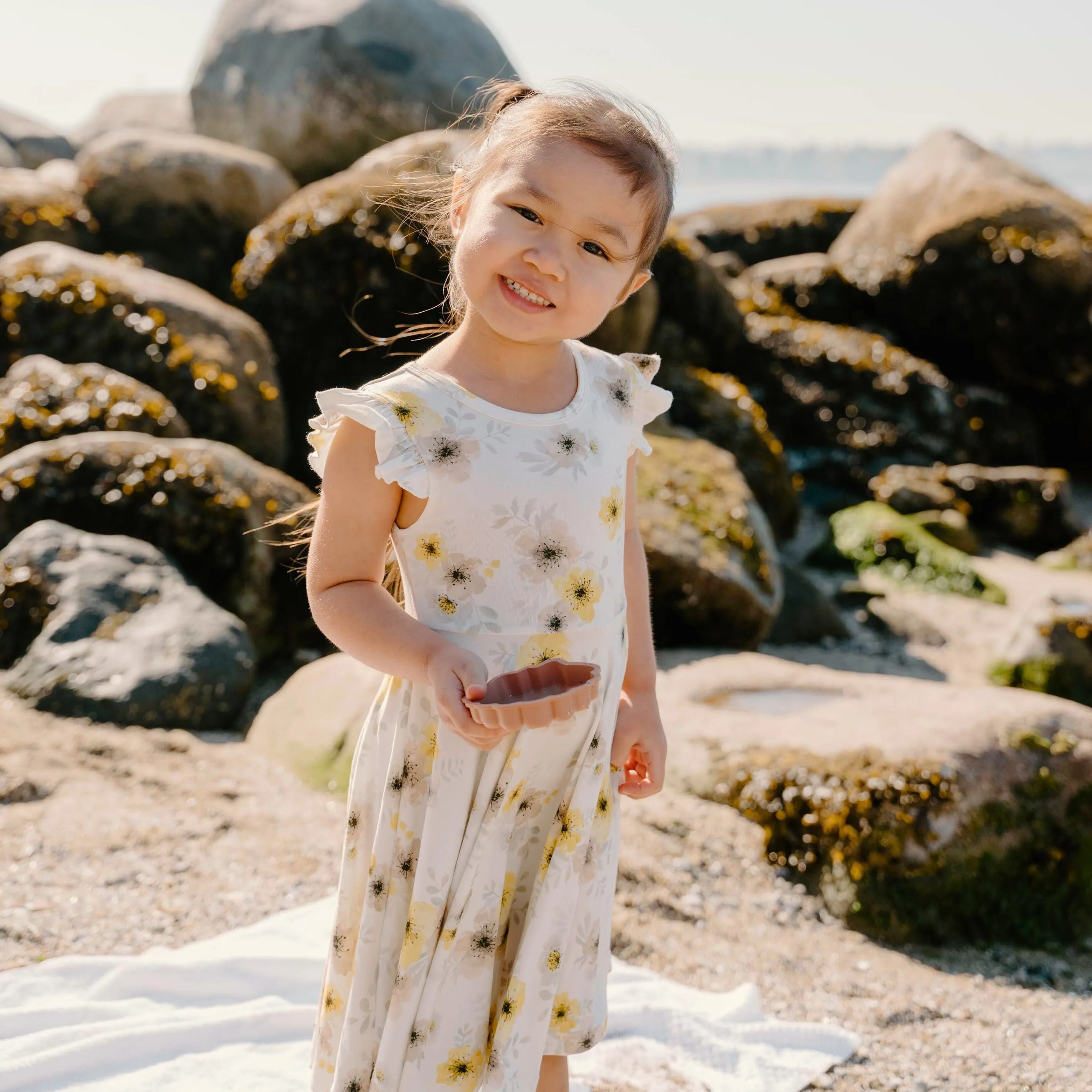 Ruffled Sleeves Twirl Dress - Sunny Meadow