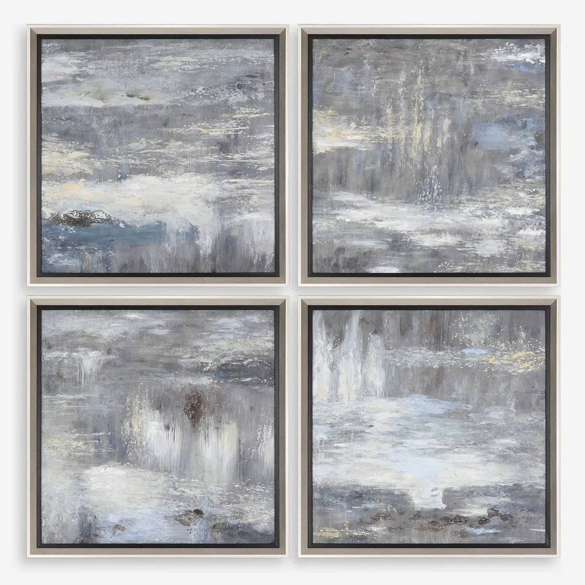 Shades Of Gray Hand Painted Art Set of 4