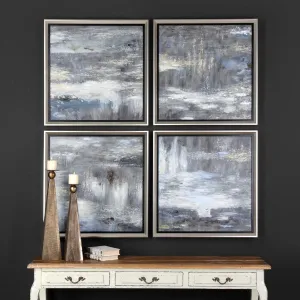 Shades Of Gray Hand Painted Art Set of 4