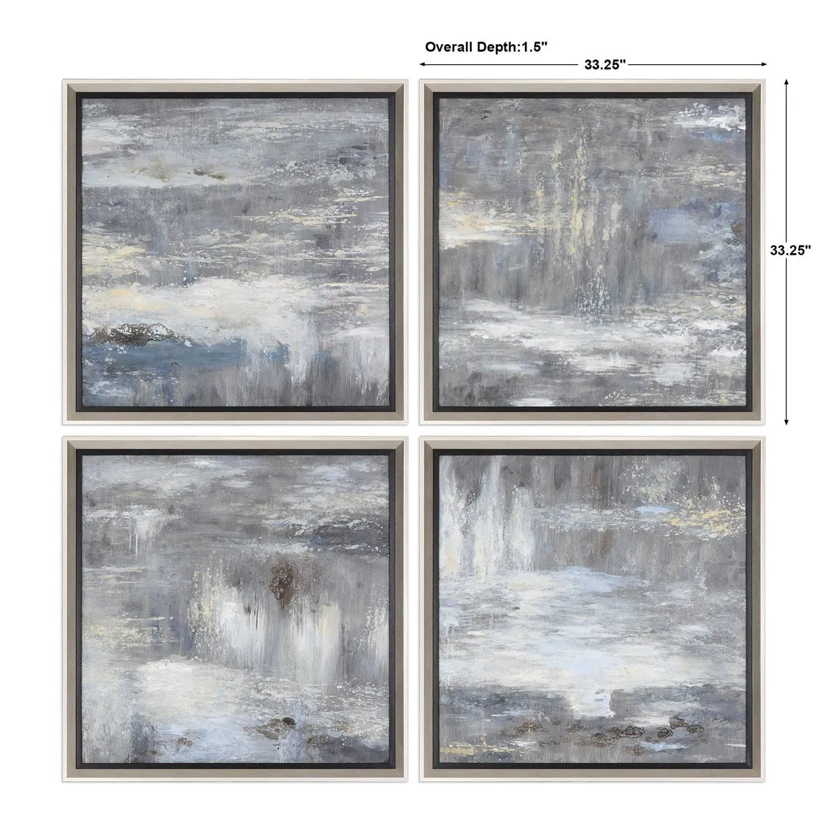 Shades Of Gray Hand Painted Art Set of 4