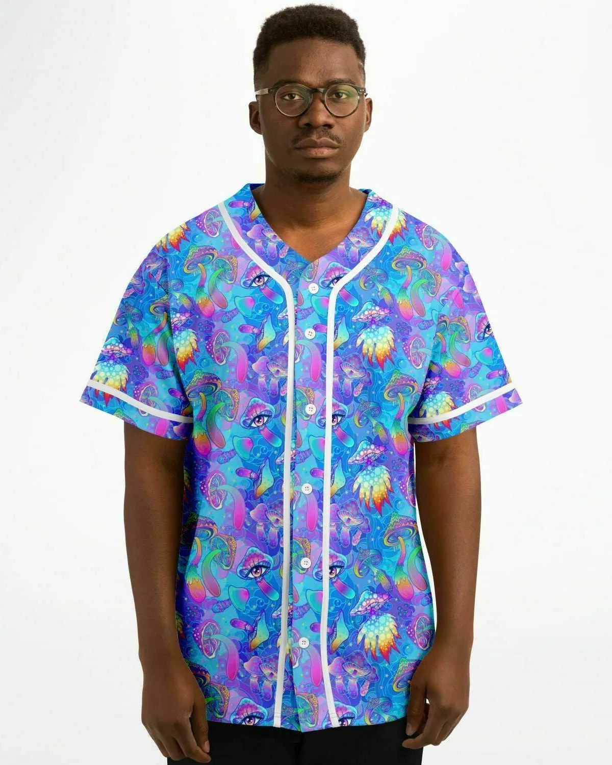 Shroomin Blue Baseball Jersey