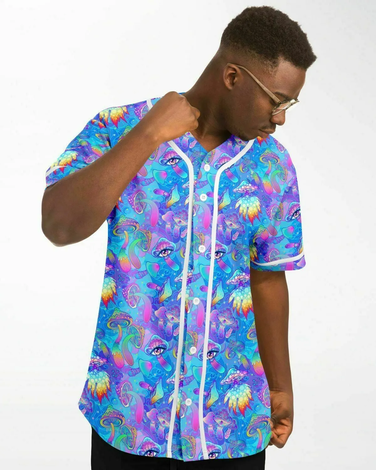 Shroomin Blue Baseball Jersey