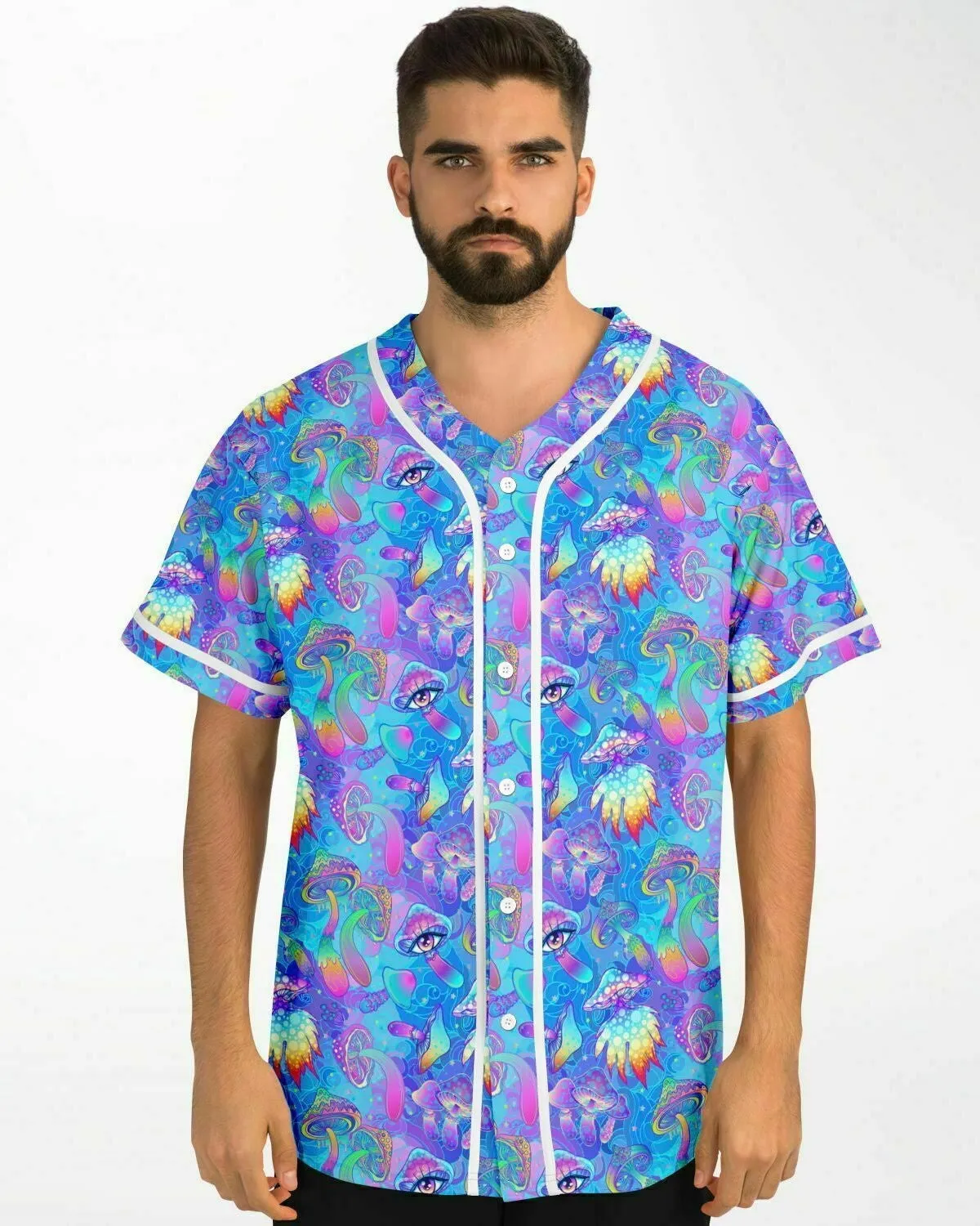 Shroomin Blue Baseball Jersey