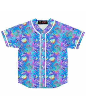 Shroomin Blue Baseball Jersey