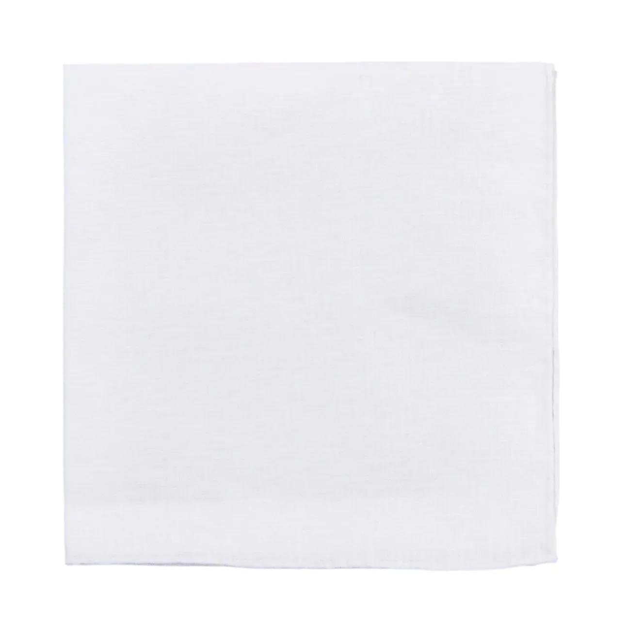 Simonnot Godard 100% Linen Plain White Pocket Square