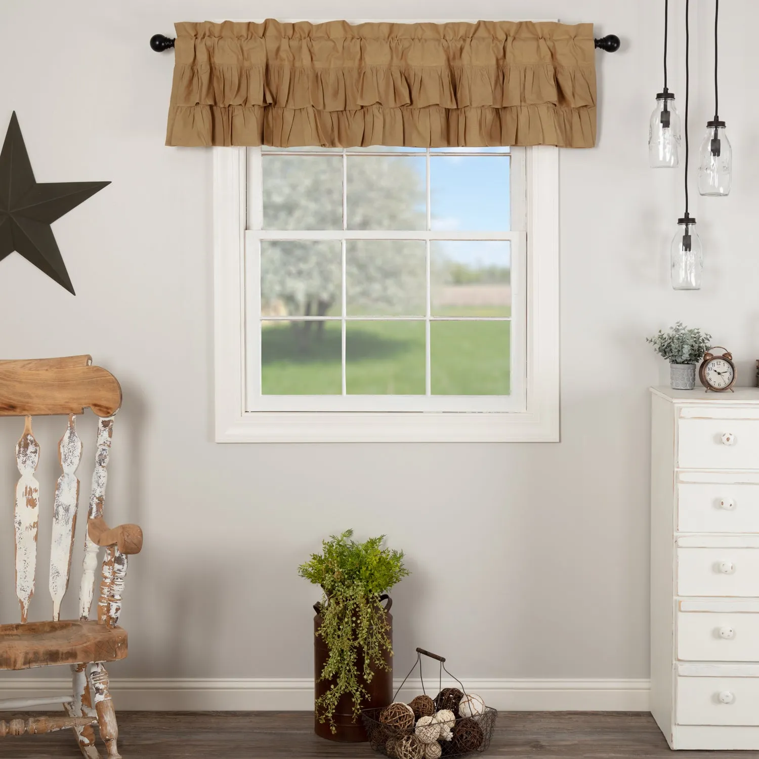 Simple Life Flax Ruffled Valance