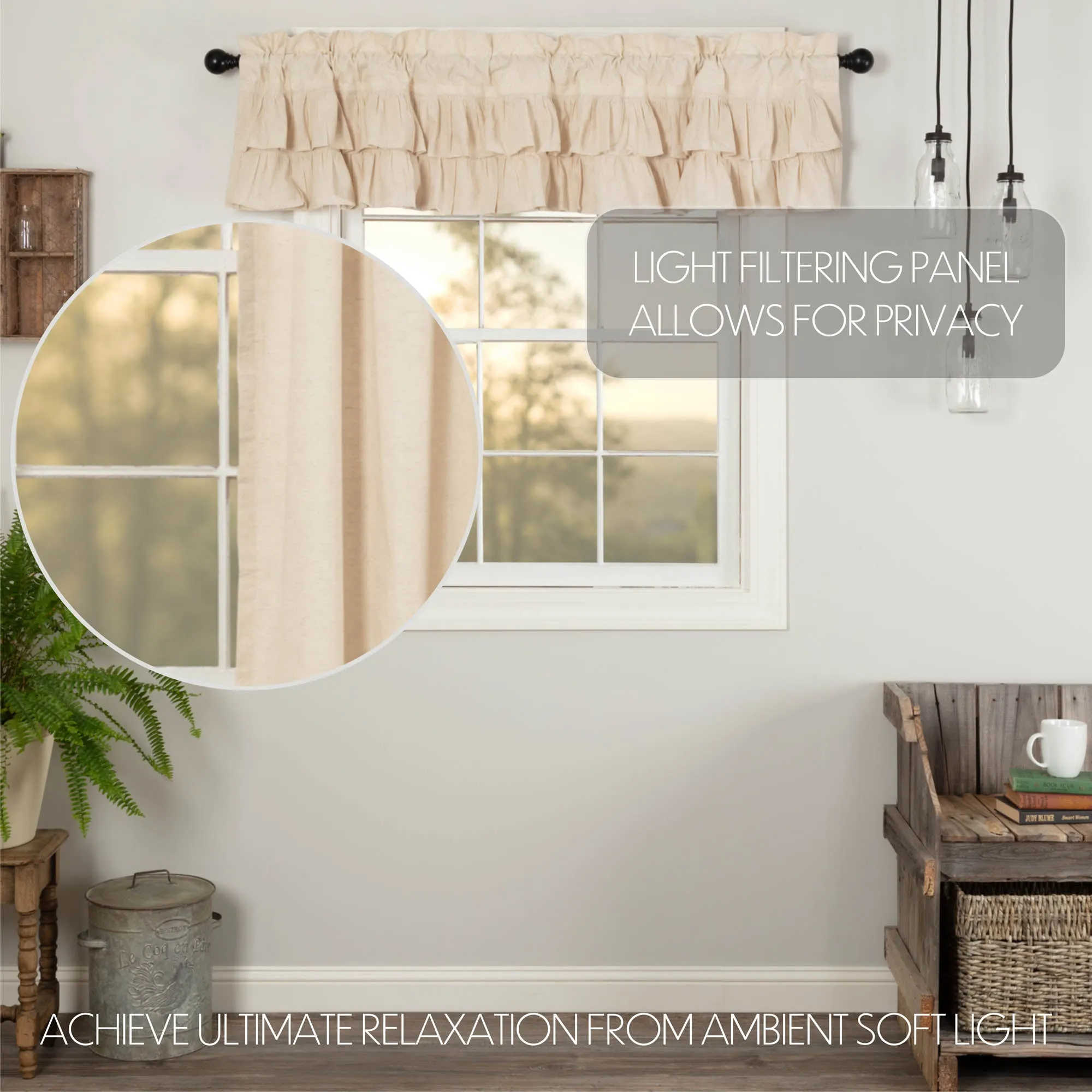 Simple Life Flax Ruffled Valance