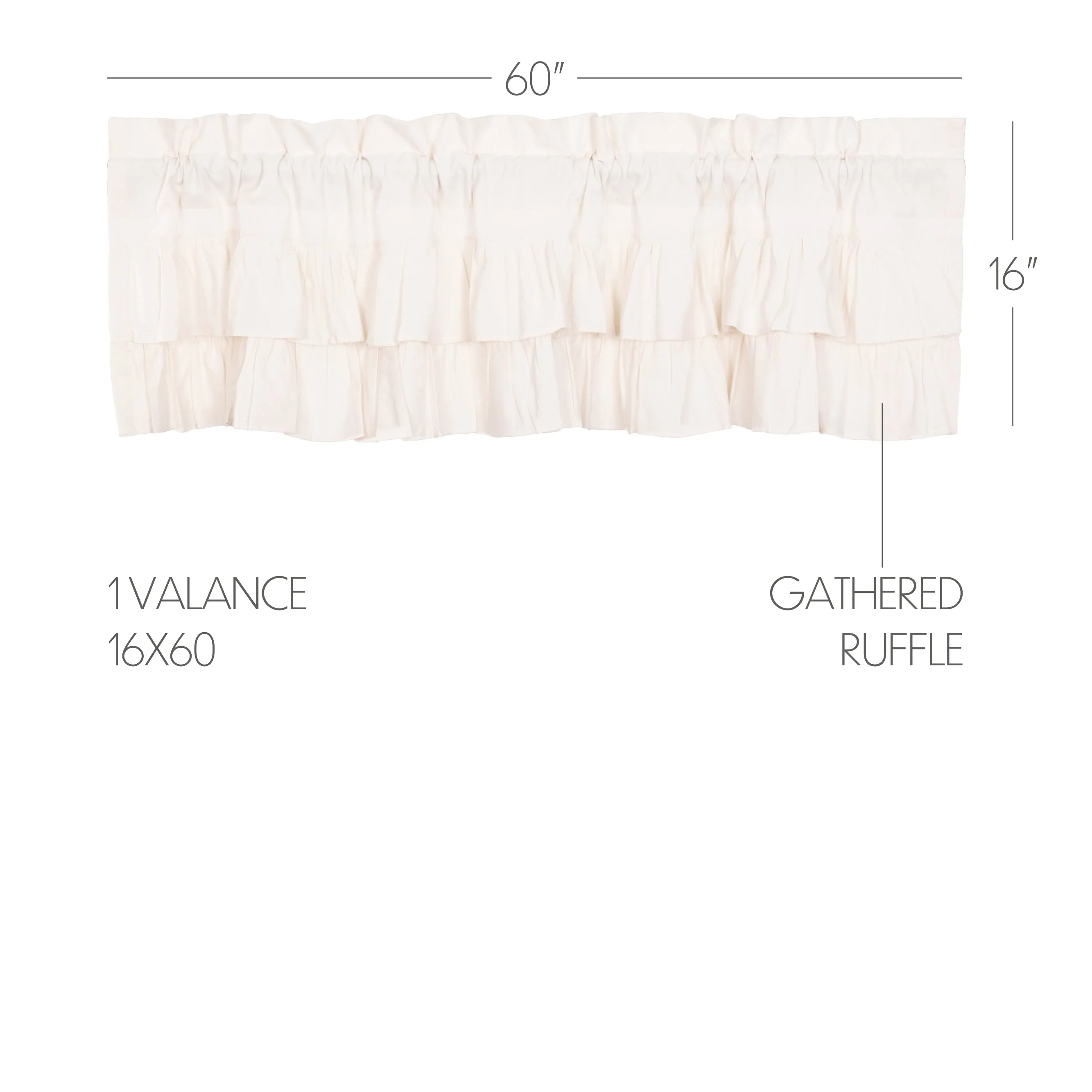 Simple Life Flax Ruffled Valance