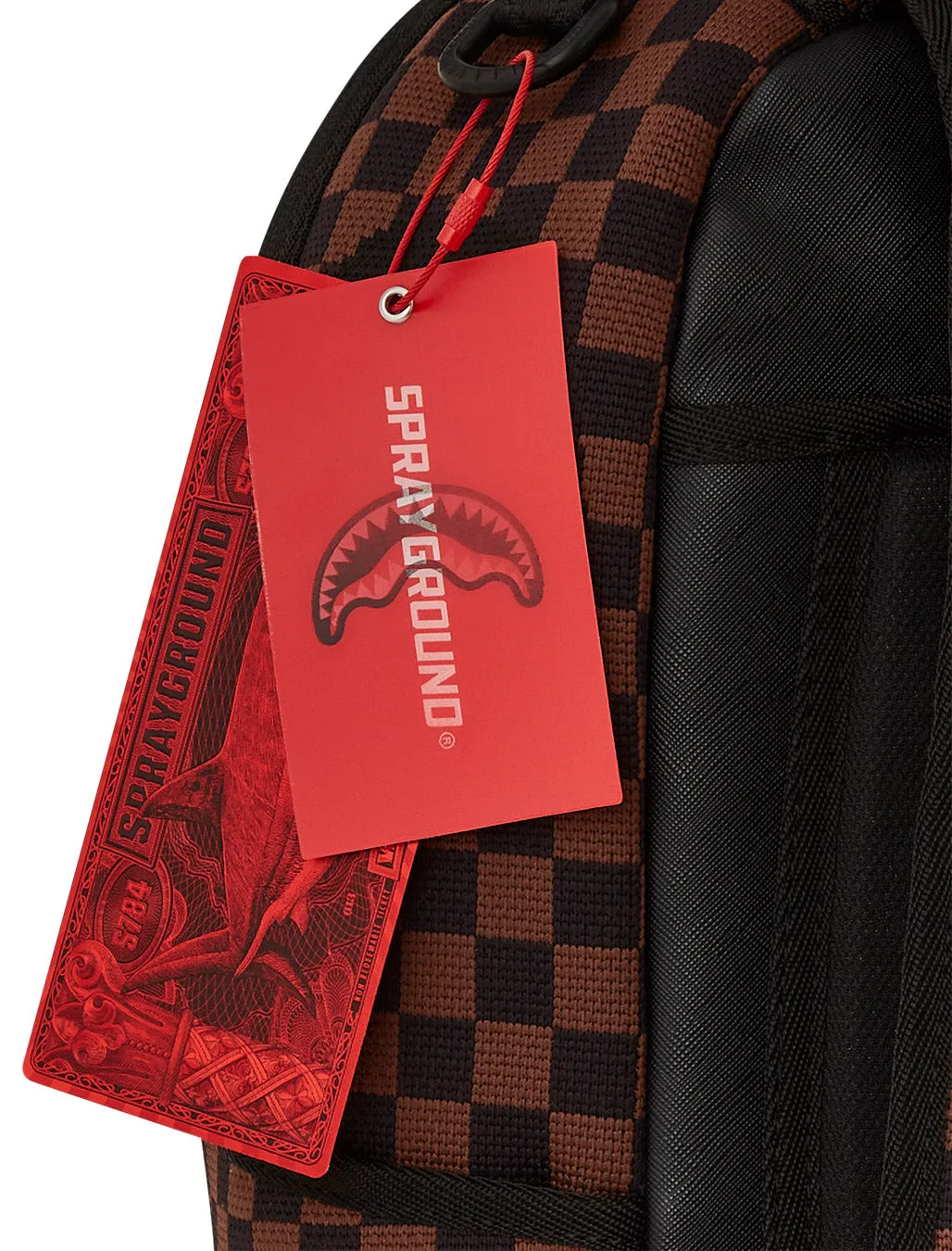 Sprayground Knit Sharks In Paris 2.0 DLX In Brown Black For Unisex