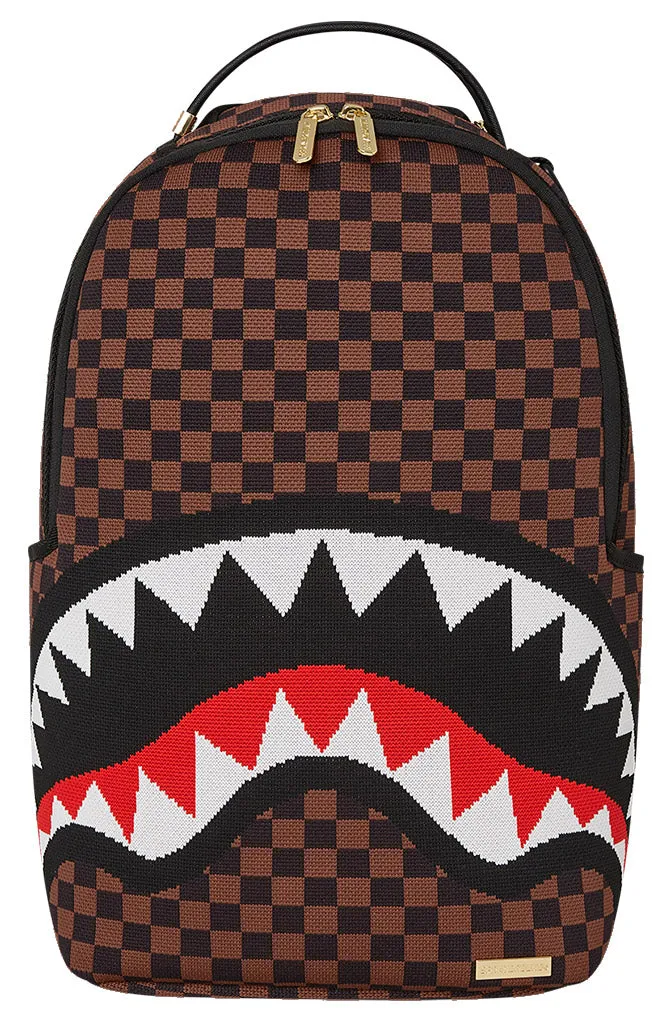 Sprayground Knit Sharks In Paris 2.0 DLX In Brown Black For Unisex