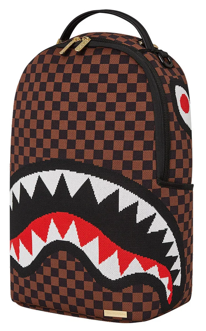 Sprayground Knit Sharks In Paris 2.0 DLX In Brown Black For Unisex