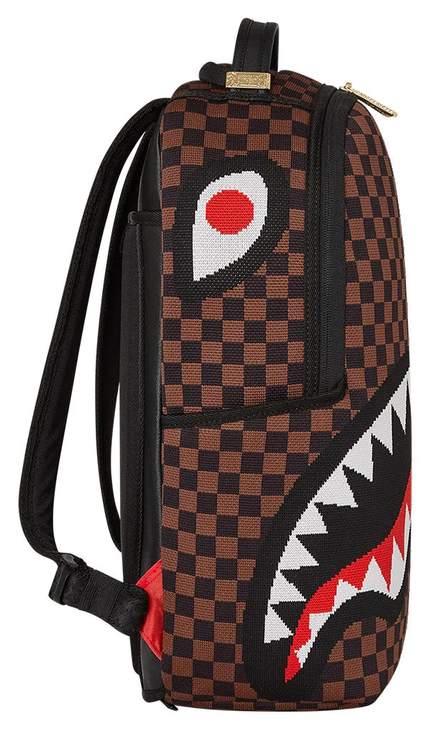 Sprayground Knit Sharks In Paris 2.0 DLX In Brown Black For Unisex