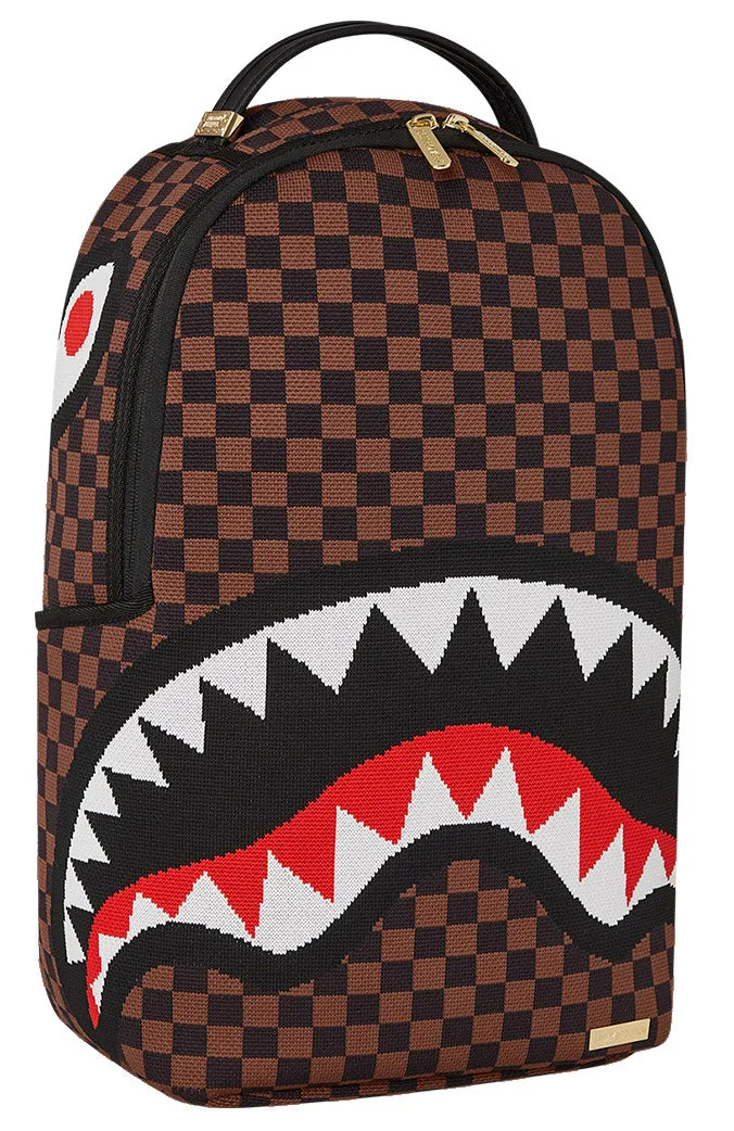 Sprayground Knit Sharks In Paris 2.0 DLX In Brown Black For Unisex