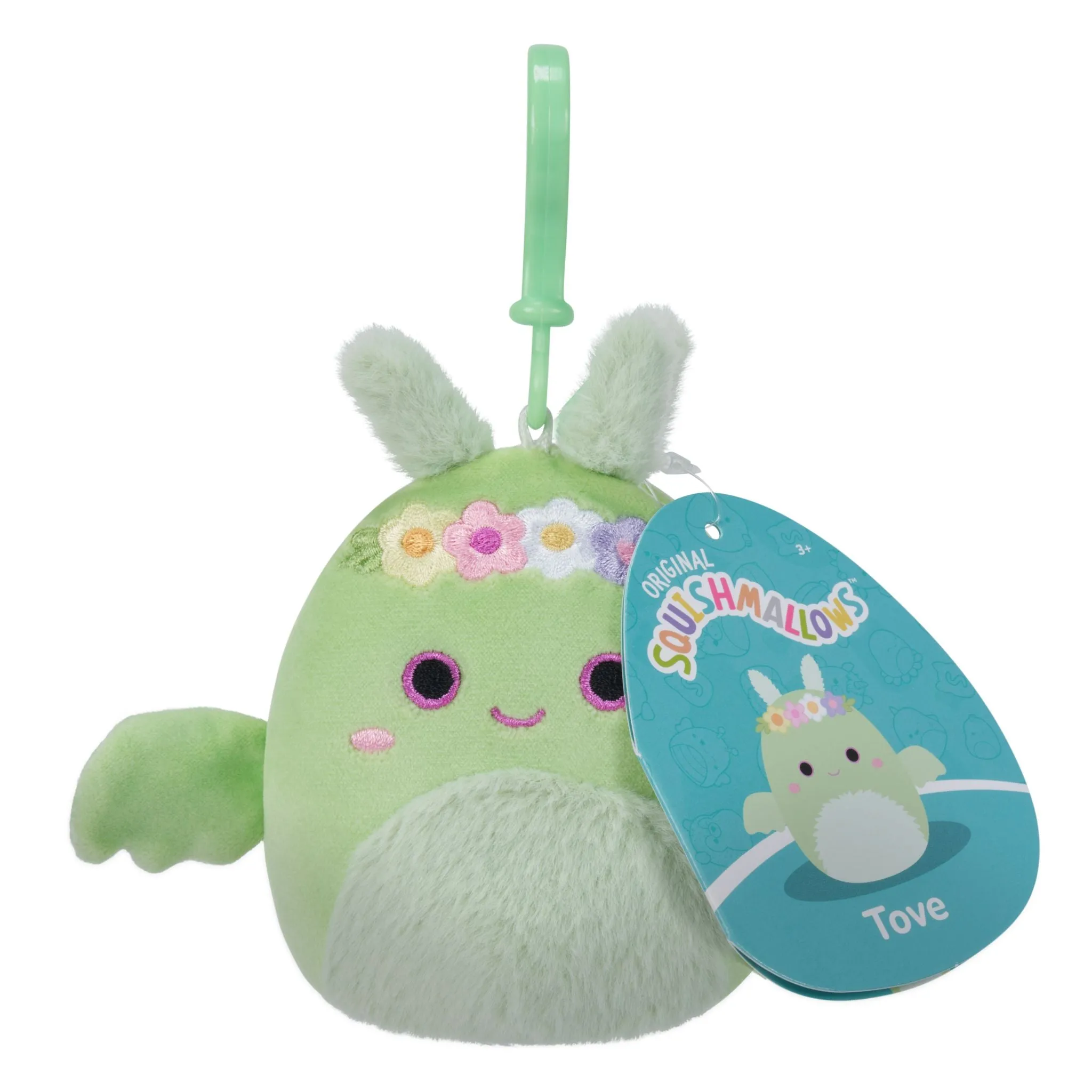 Squishmallows 3.5 Inch Plush Clip-On Tove The Mint Green Mothman