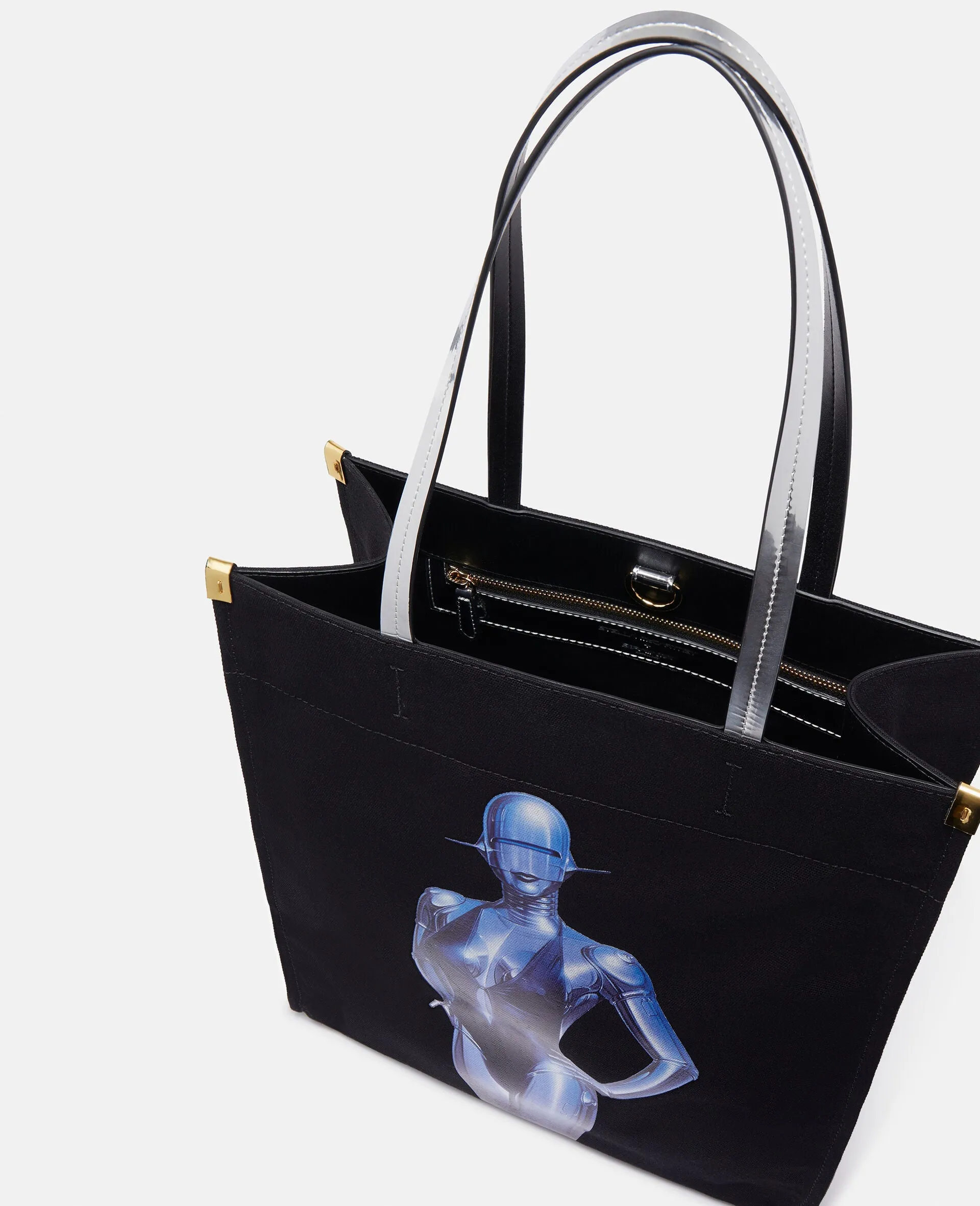 Stella McCartney   Sorayama Sexy Robot Graphic Organic Cotton Canvas Tote Bag