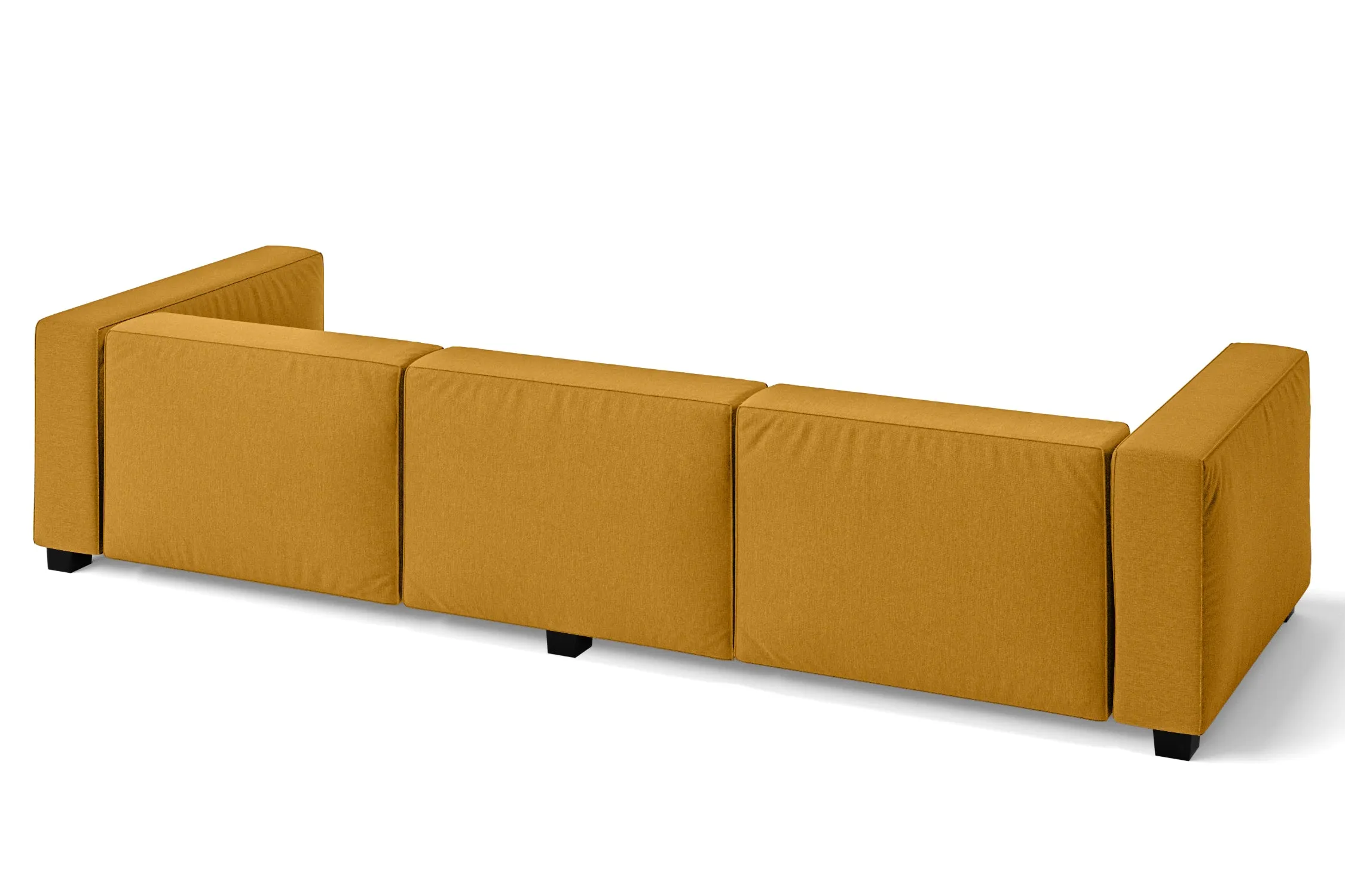 Taranto 4 Seater Sofa Yellow Linen Fabric