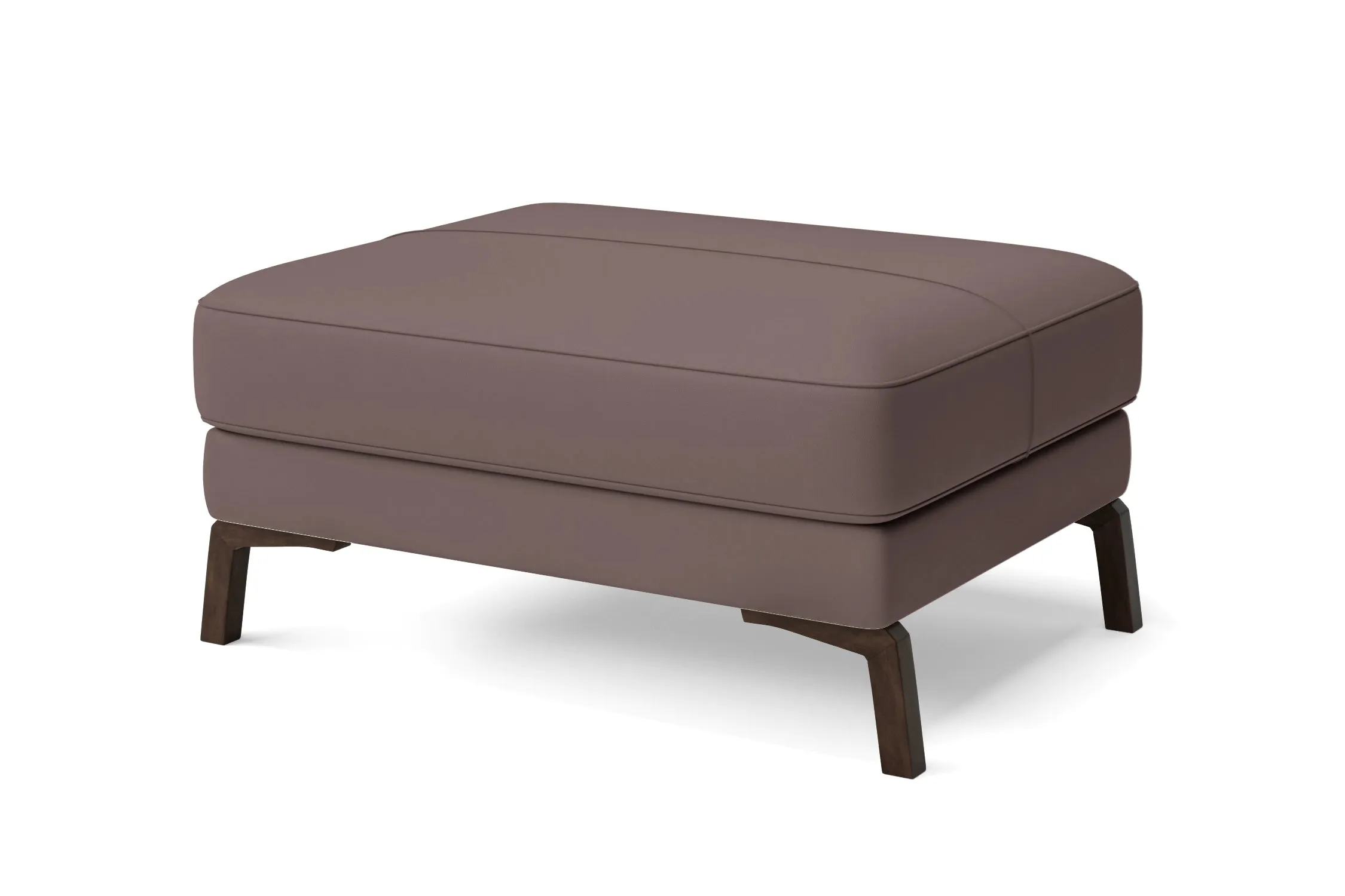 Turin Ottoman Rose Taupe Leather