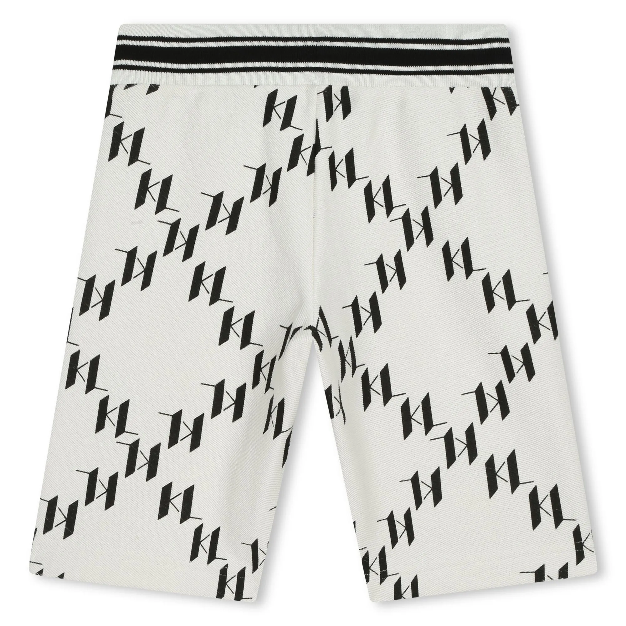 White and Black Diamond Monogram Shorts