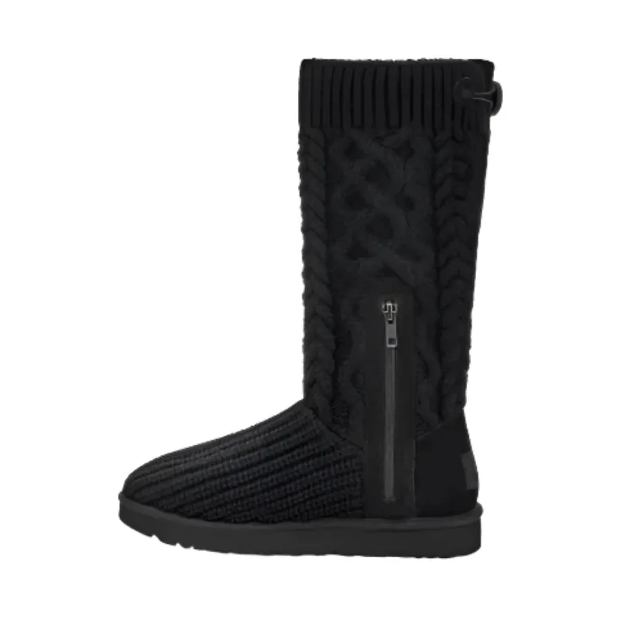 WOMEN'S UGG CLASSIC CARDI CABLED KNIT BOOT | BLACK